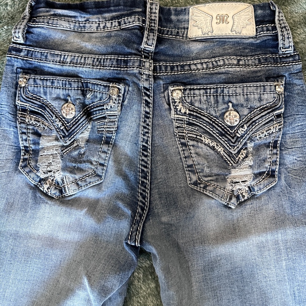 Miss Me Blue Jeans with Embroidered Details